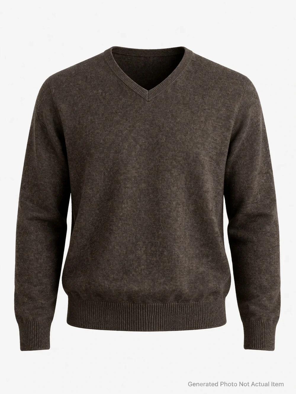 Merino Wool V Neck Sweater Mens Lightweight Brown Casual Medium Banana Republic